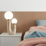 2 Light Modern Beige Cactus Led Accent Table Lamp