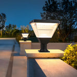 Black Square Solar Led Pier Mount Post Light