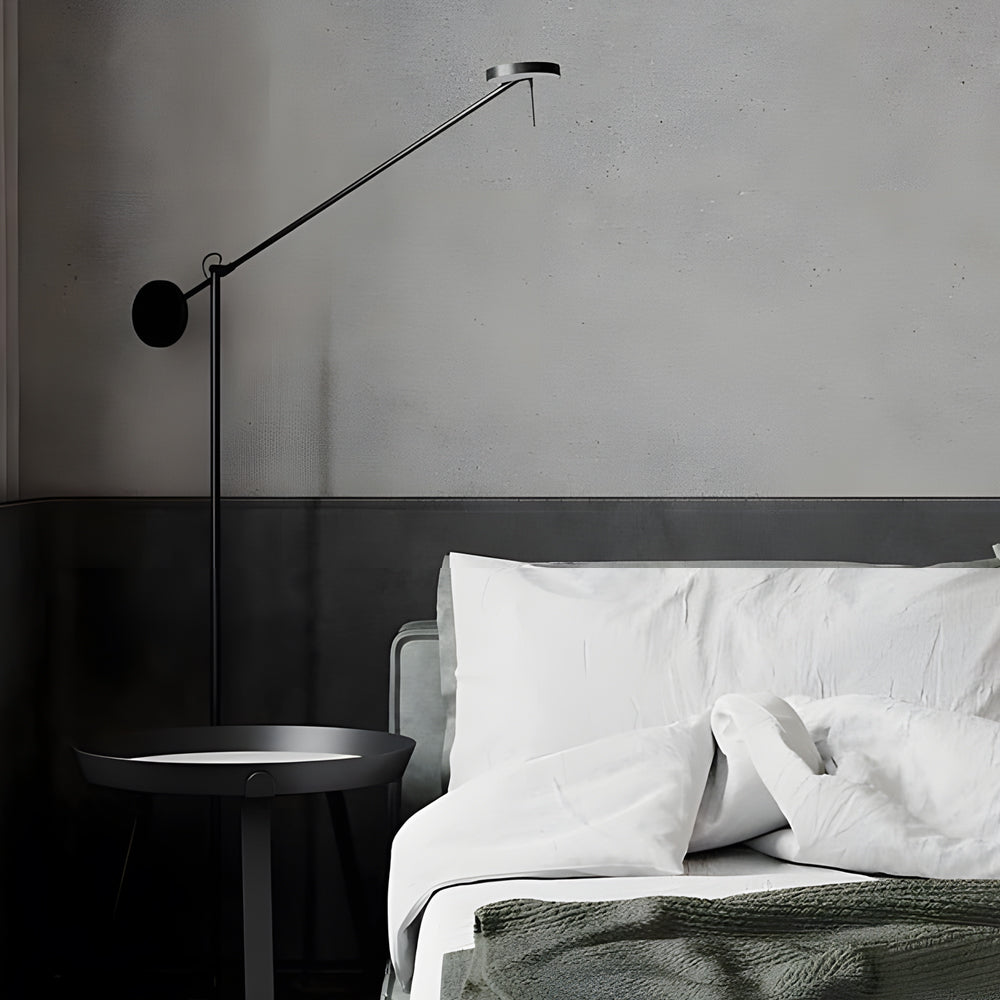 Black Adjustable Arm Invisible Led Floor Lamp