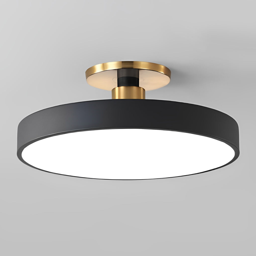 Modern Thick Circular Led Nordic Semi Flush Mount Ceiling Light