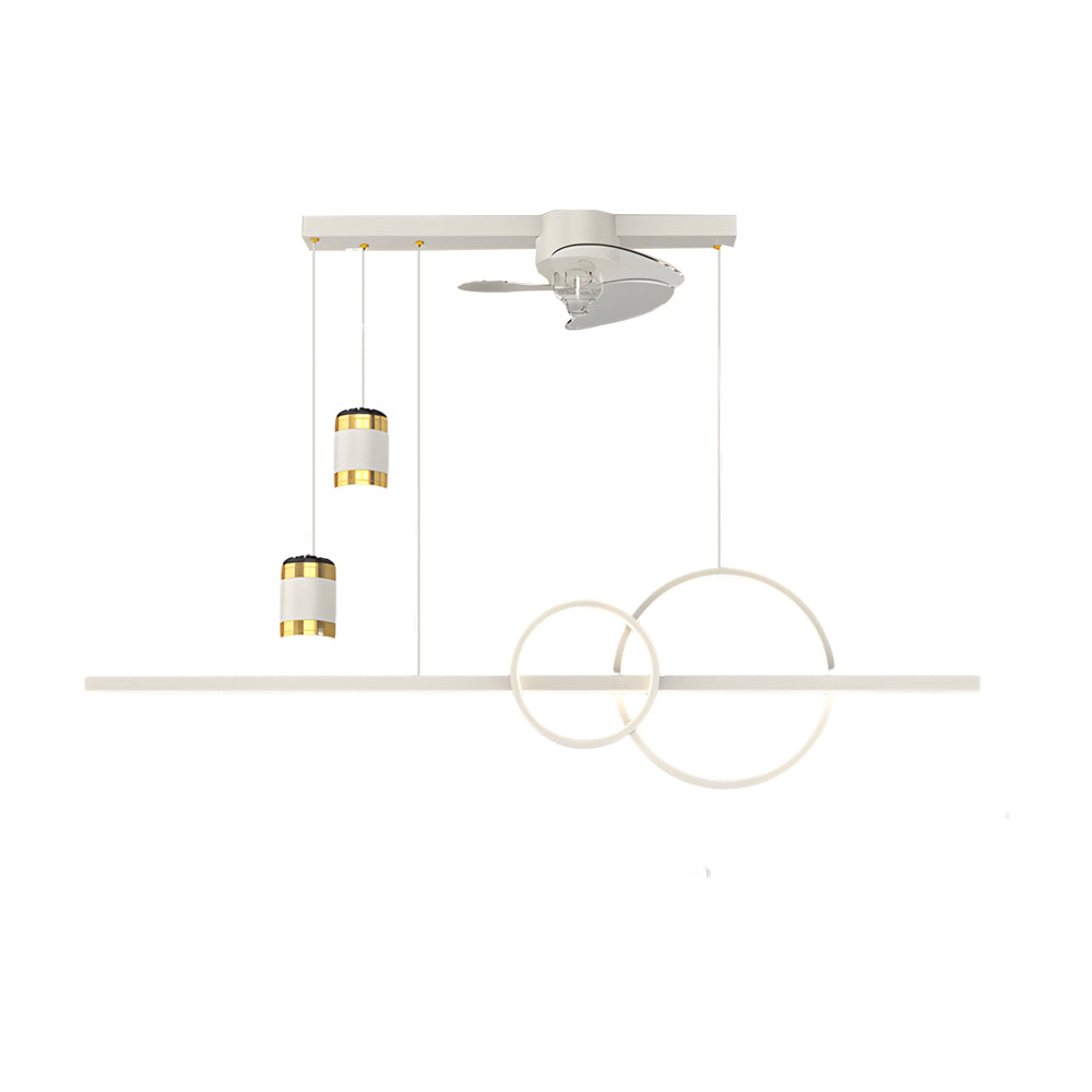3 Step Dimming Creative Projection Modern Dining Room Chandelier With Fans