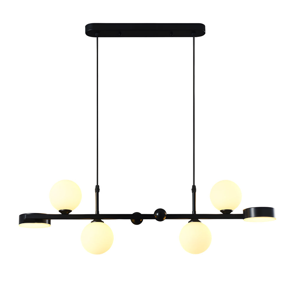 6 8 Light 3Step Dimming Glass Ball Led Long Dining Room Chandelier