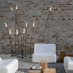 Reed LED Outdoor Lawn Lights in Black Stainless Steel