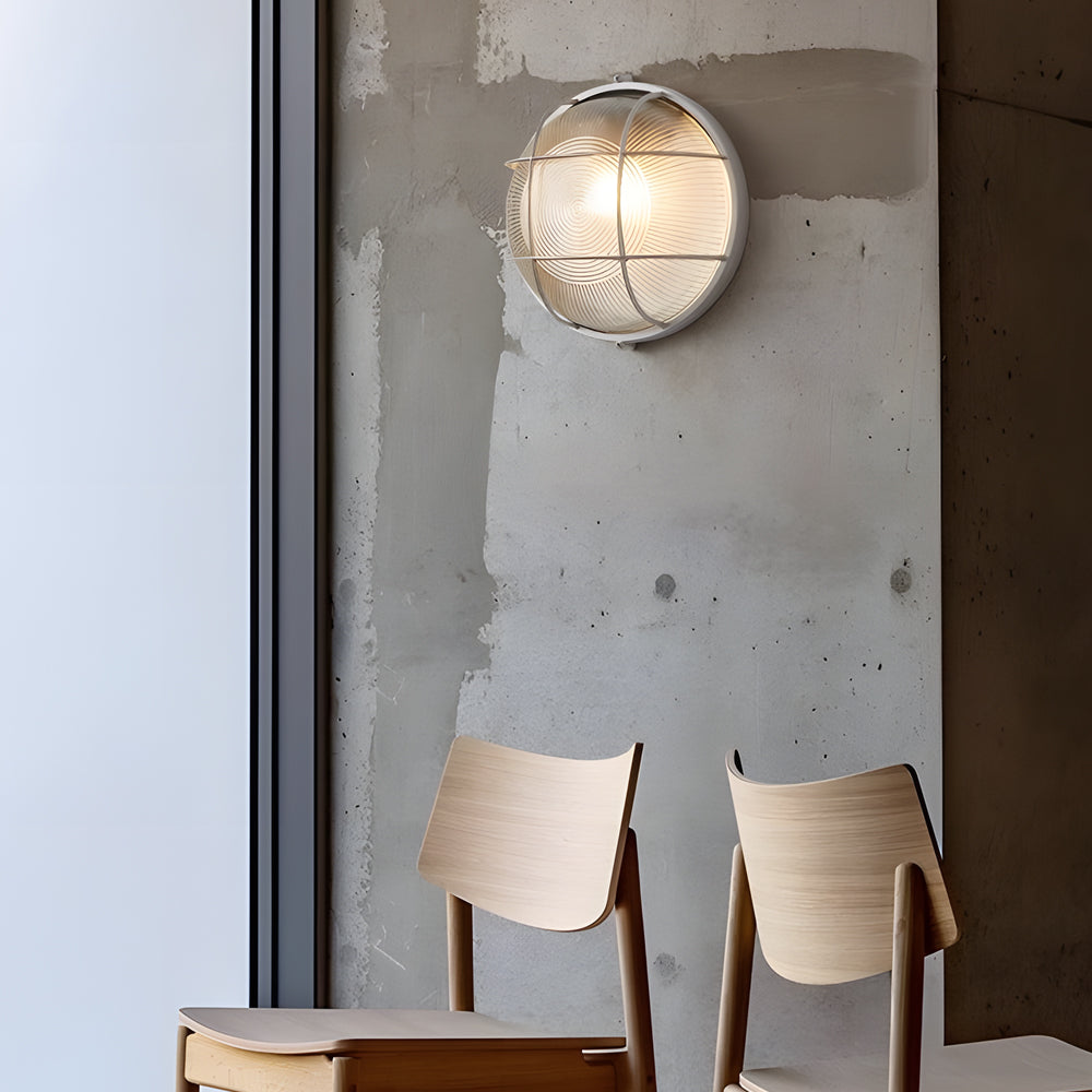 1 Light Retro Industrial Oval Round Outdoor Wall Lights Wall Lamp