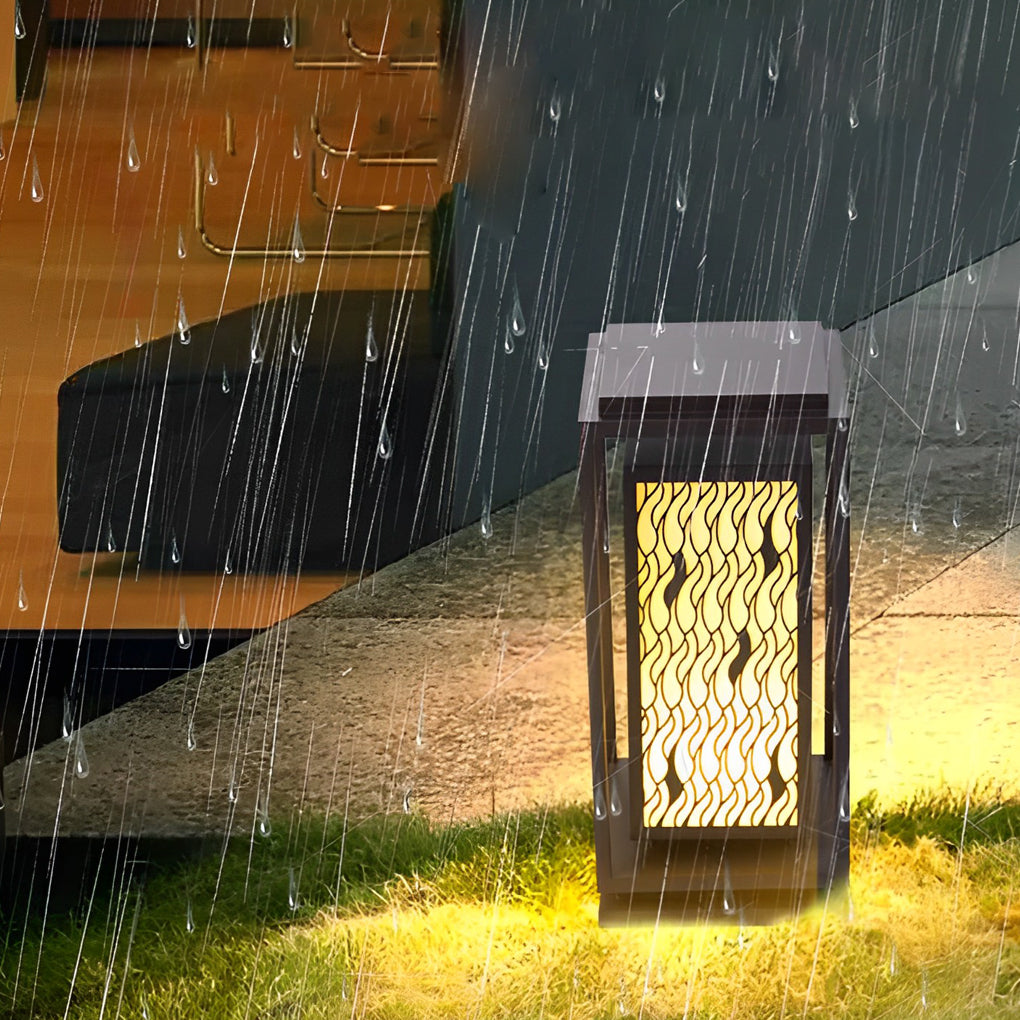 Vintage Black LED Pathway Light – Waterproof Retro Landscape Lamp for Garden & Courtyard