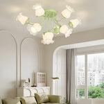 10 White Flowers 3 Step Dimming Creative Modern Ceiling Light Fixture