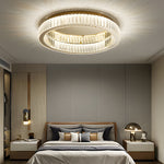 Round Crystal Stepless Dimming Led Luxury Post Modern Ceiling Light Fixture