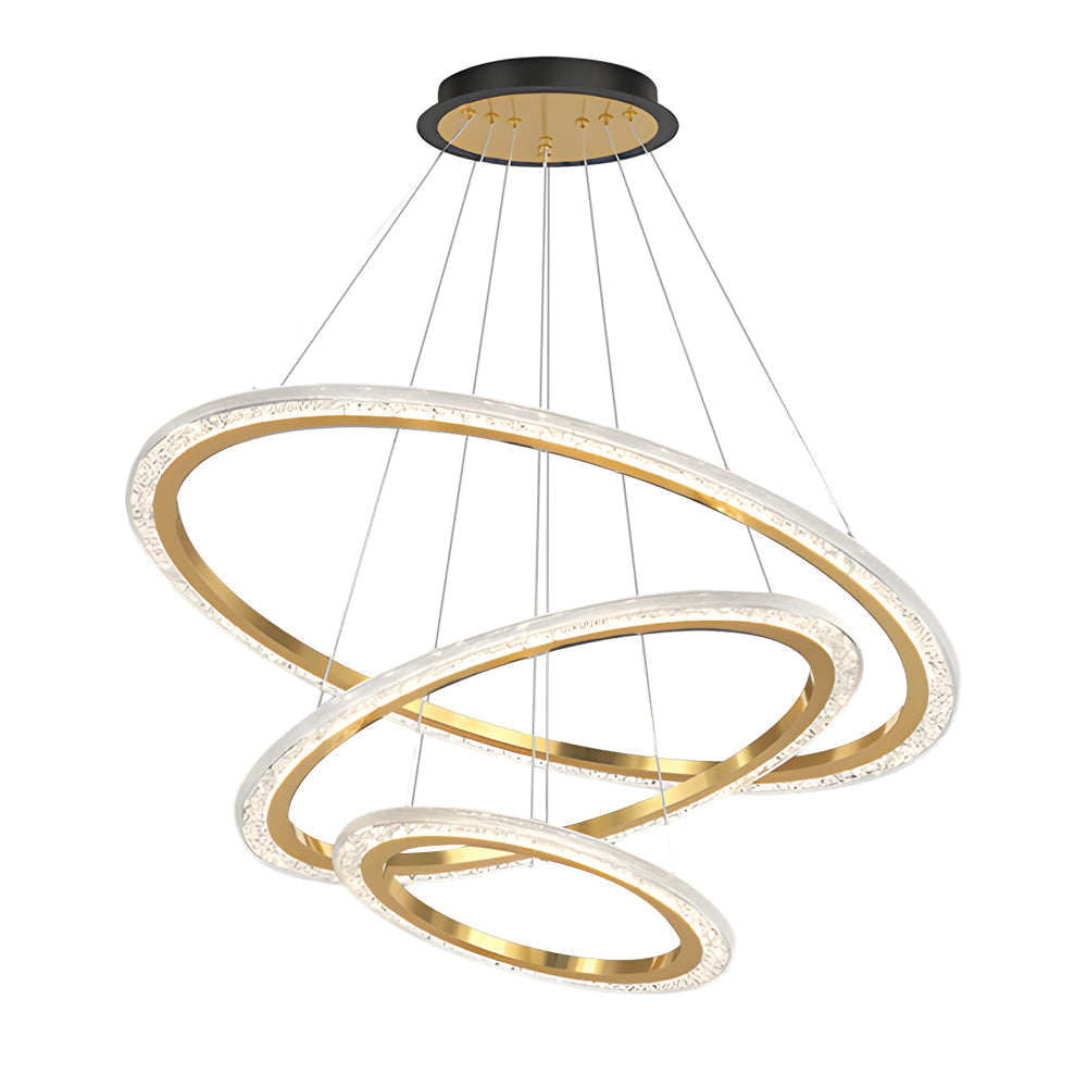 2 3 Rings Adjustable Luxury 3 Step Dimming Modern Chandelier Hanging Lights