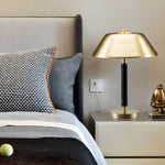 Modern Black Metal And Brass Table Lamp For Living Room