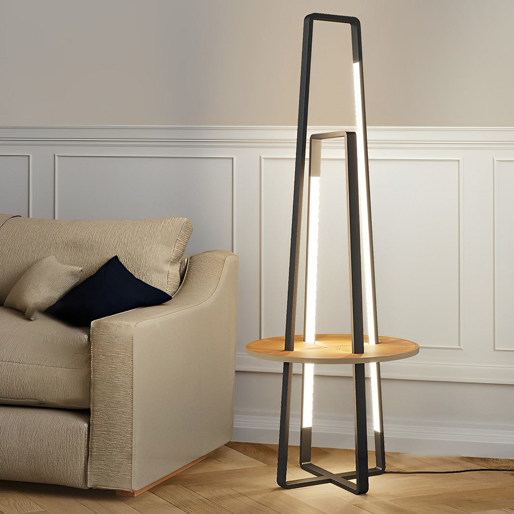 Modern 63 Inch Metal Led And Tray Floor Lamp For Living Room