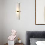 Modern Frosted Glass Tube 1 Light Wall Sconce In Warm White For Living Room