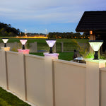 9 In H Waterproof Black Solar Led Pier Mount Light