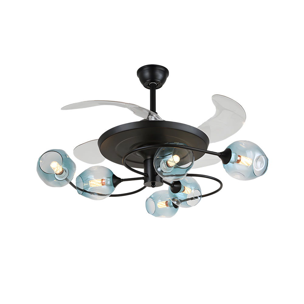 41 In 4 Blades Ceiling Fan Lights With 6 8 Light Glass Shades Remote Control