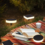 Waterproof Led Outdoor Ground Lawn Deck Recessed Solar Disk Lights Landscape Lighting