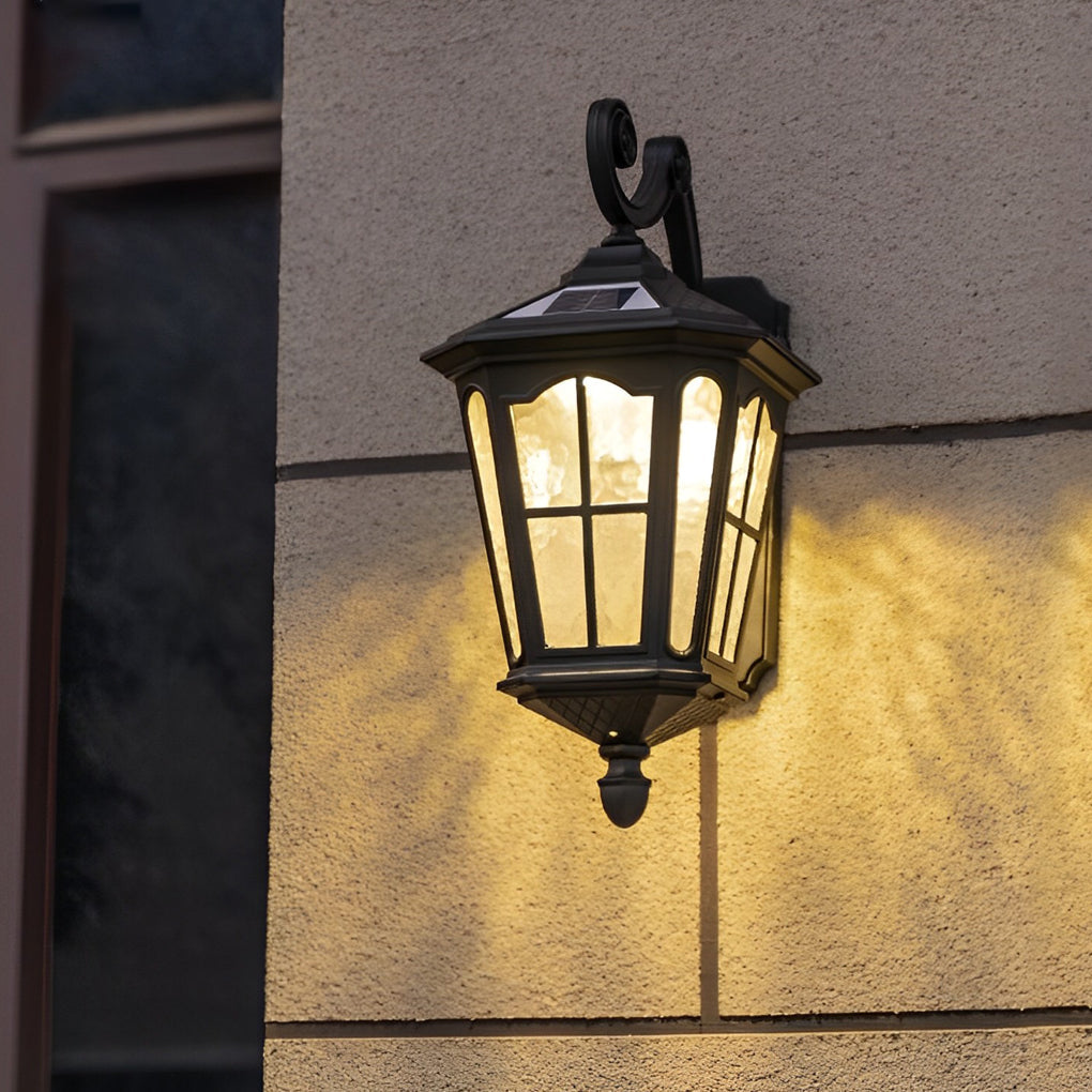 Retro Black Solar Outdoor Wall Light Ha092382