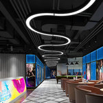 Curved Slim C Shape Led Pendant Half Circle Hanging Profile Light For Office