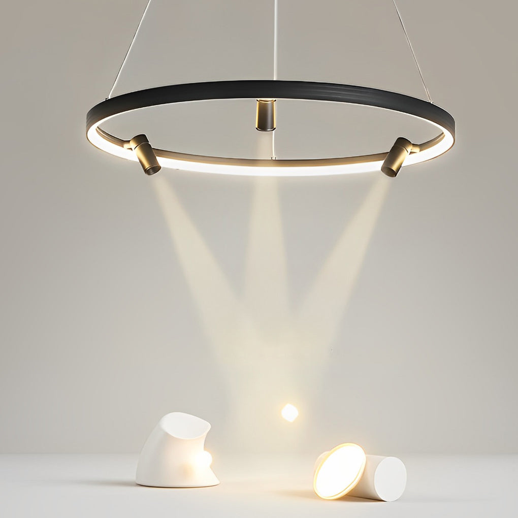 Aurelia Round LED Chandelier with Adjustable Spotlights for Modern Interiors