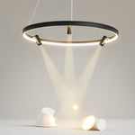 Aurelia Round LED Chandelier with Adjustable Spotlights for Modern Interiors