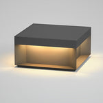 Square Led Hardwired Solar Outdoor Pier Mount Lantern Post Light Black