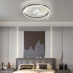 Round Acrylic Waves Decor Led Three Step Dimming Modern Ceiling Fan Lamp