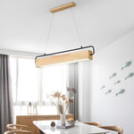 Wooden Led Dining Pendant Light Rectangle