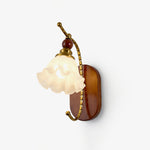 Lunaria Wall Sconce — Gold & Frosted Glass Floral Wall Light