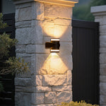 Modern Black Outdoor Wall Light with LED Up and Down Illumination