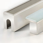Linear LED Step Light in Stainless Steel and Glass, Minimalist Waterproof Outdoor Fixture
