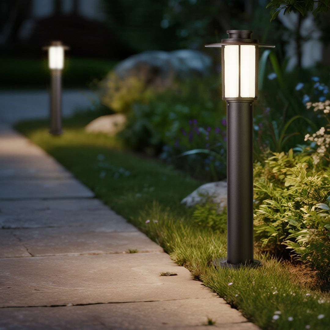 Minimalist Outdoor Bollard Light with E27 LED Bulb for Pathway and Garden