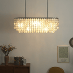 Liora Shell Linear Chandelier – Natural Shell Pendant Light for Dining & Living Rooms