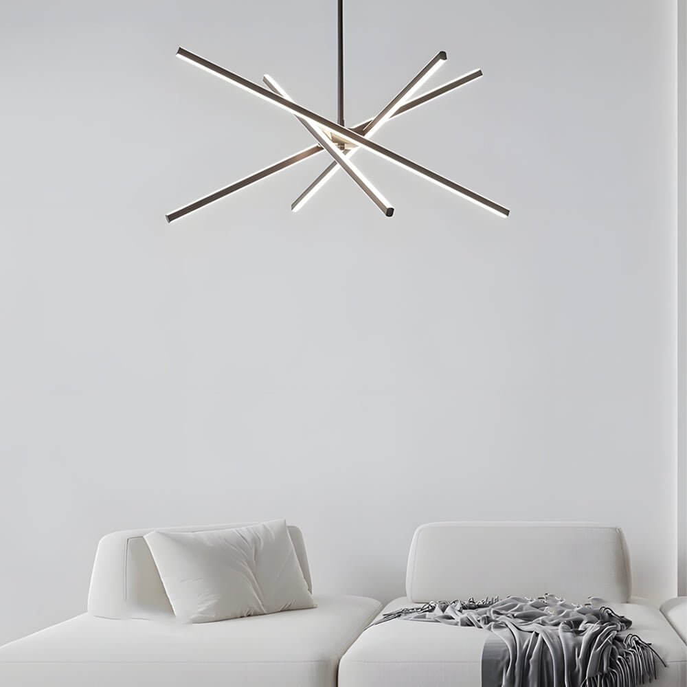 Aurelia 4-Light Linear LED Chandelier in Black and Gold