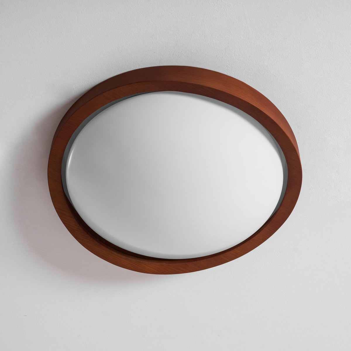 Walnut Curved Edge Ceiling Light – Modern Flush Mount LED Fixture