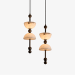 Duo Alabaster Pendant Light – Sculptural Brass & Natural Stone Chandelier
