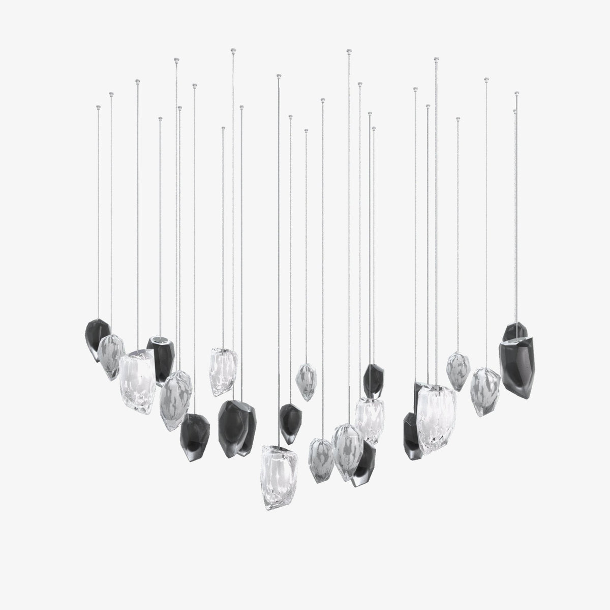 Glacier Crystal Glass LED Chandelier for Modern Interiors