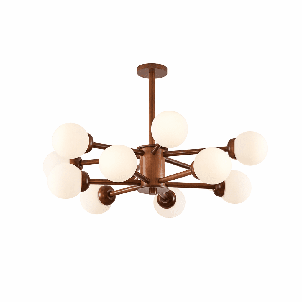 Kozan Wooden Chandelier – Sculptural Modern Pendant Light for Dining Room and Living Room