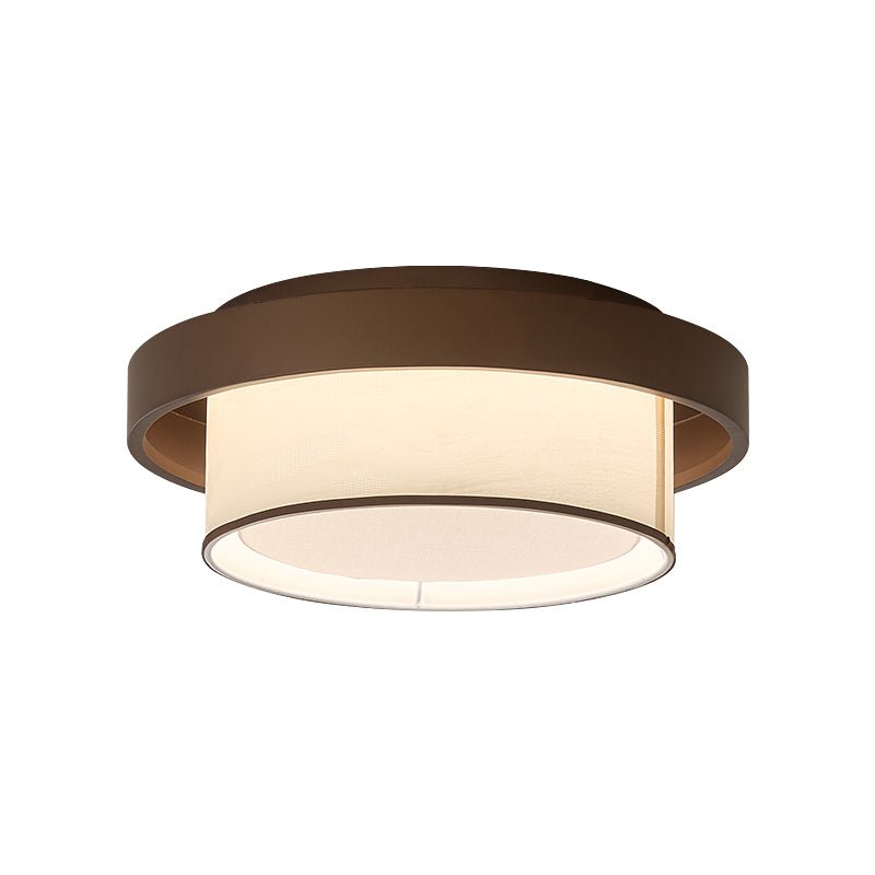 Auralyn Ceiling Light – Layered Fabric Flush Mount in Bronze