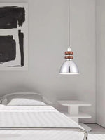 Karry Pendant Light in Chrome and Walnut Wood for Modern Interiors