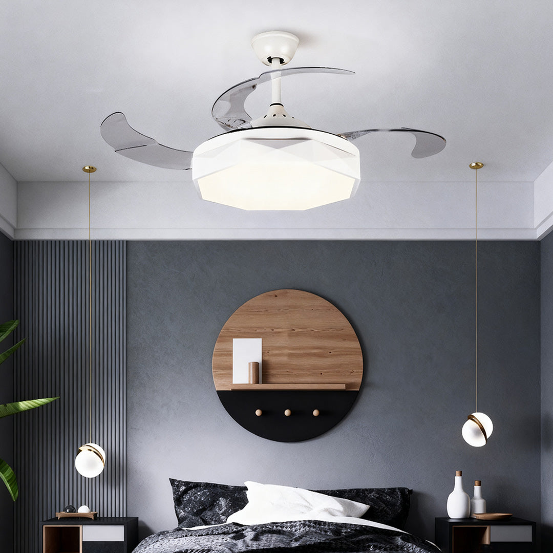 Aura 42" LED Ceiling Fan with Light, Nordic Minimalist Design