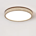 Travertine Halo Round LED Ceiling Light in Natural Stone