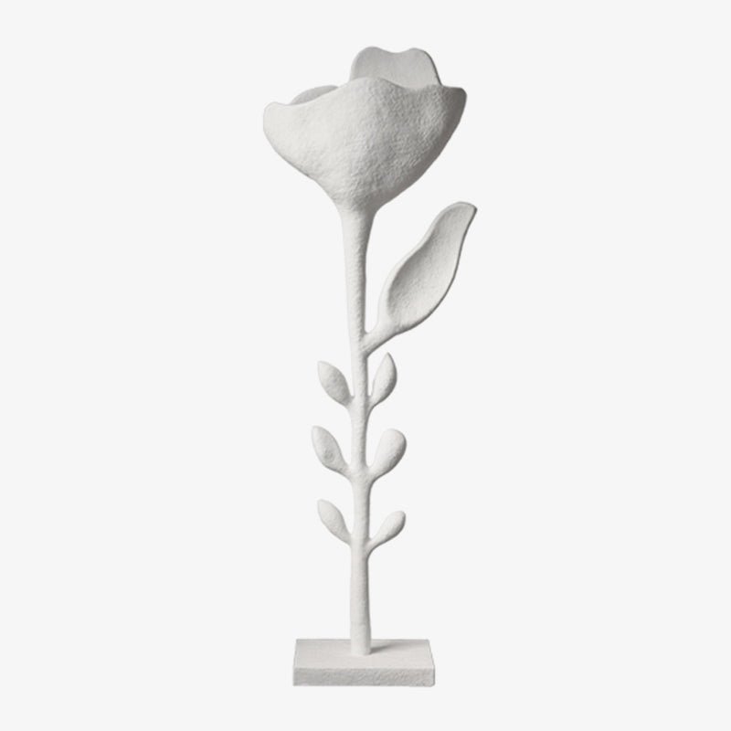 Florae Sculptural Floor Lamp – Hand-Textured Matte White, 79" Tall