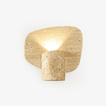 Organic Travertine Cylinder Wall Sconce in Natural Yellow Stone