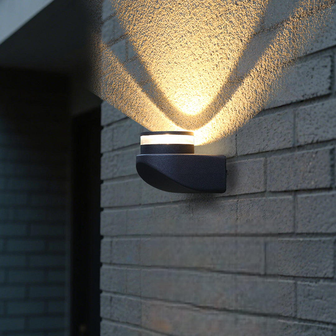 Modern Black Outdoor Wall Light with LED Up and Down Illumination