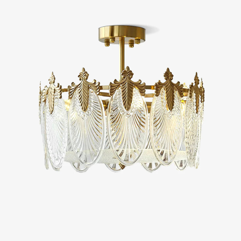 Intricate Round Glass Chandelier