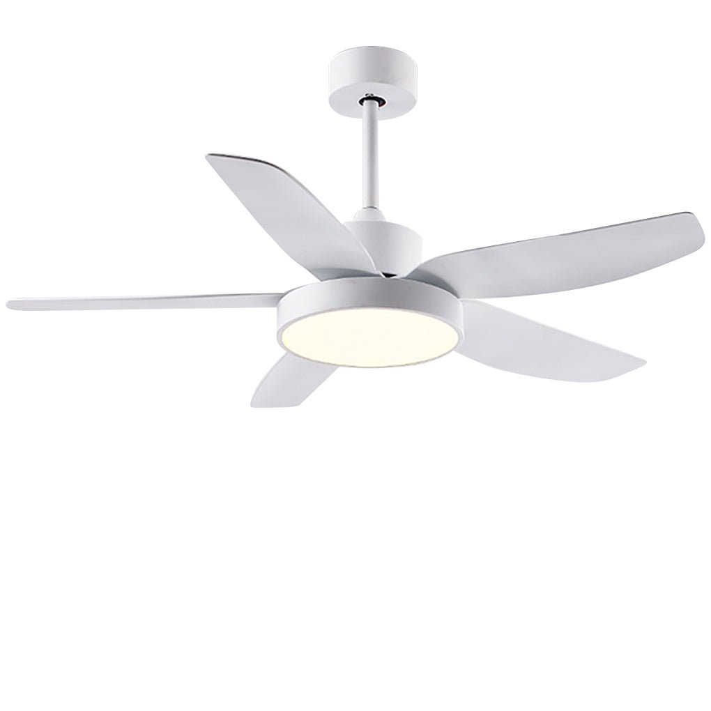 46 Inch Led 6 Speed Downrod Ceiling Fan Lights With Remote And 5 Quiet Reversible Blades