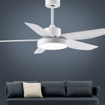 46 Inch Led 6 Speed Downrod Ceiling Fan Lights With Remote And 5 Quiet Reversible Blades