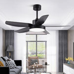 46 Inch Led 6 Speed Downrod Ceiling Fan Lights With Remote And 5 Quiet Reversible Blades