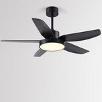 46 Inch Led 6 Speed Downrod Ceiling Fan Lights With Remote And 5 Quiet Reversible Blades