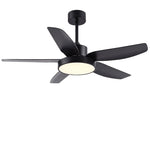 46 Inch Led 6 Speed Downrod Ceiling Fan Lights With Remote And 5 Quiet Reversible Blades