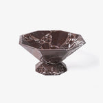 Facet Sculptural Marble Pedestal Bowl & Decorative Catchall Tray