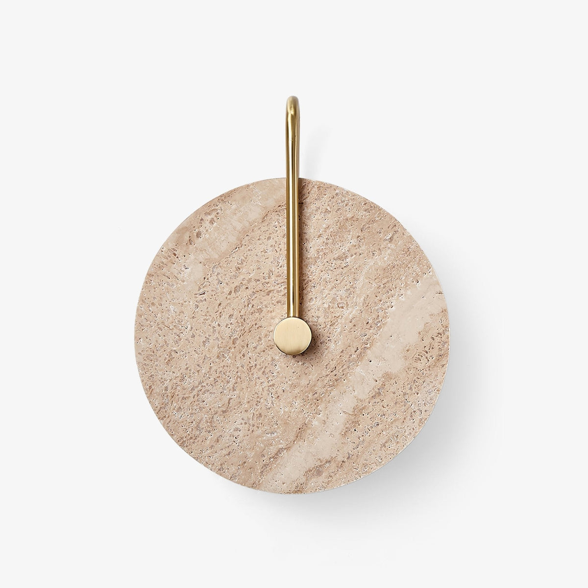 Lior Travertine Wall Sconce with Brass Hook – Modern LED Wall Lamp
